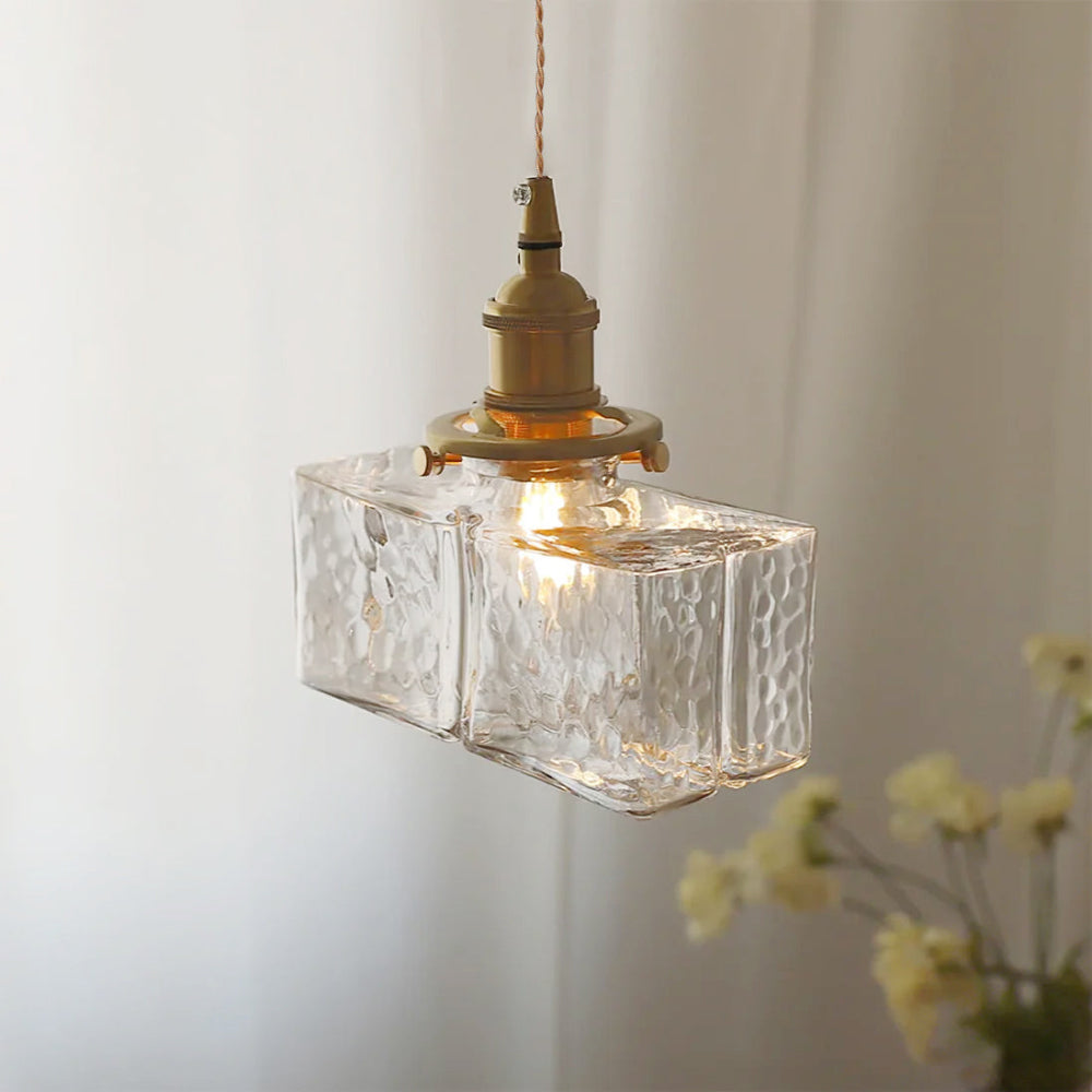 Geometrisk design med tekstureret glaspendellampe Pendellampe Tech Butik