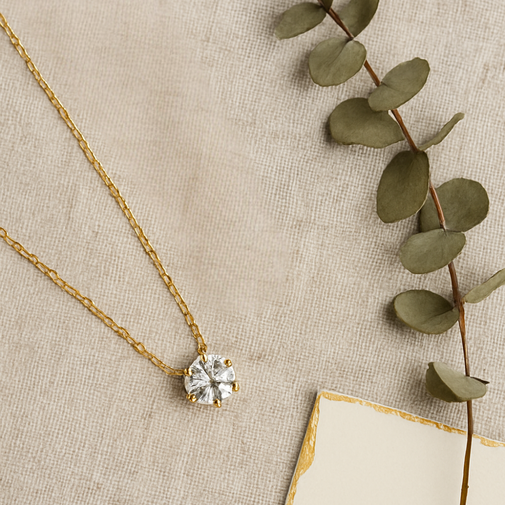 Skinnende Zirkon Halskæde – Glitr med Selvtillid og Stil Jewelry Necklace Round Tech Butik