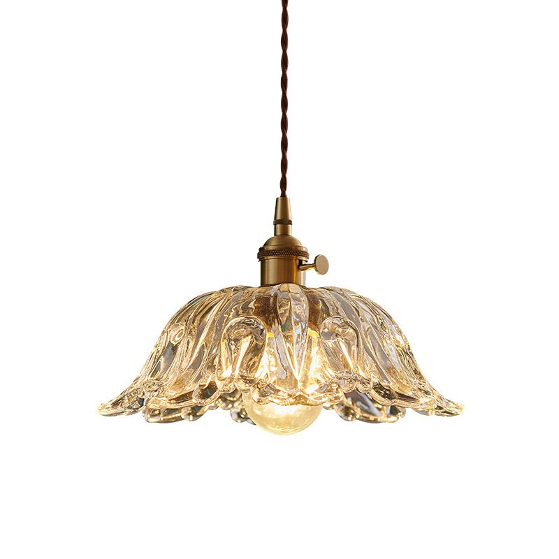 Glasblomst Loftlampe til Elegant Hjemmedekoration Loftlamper Tech Butik Pendellampe Dia 21cm x H15cm