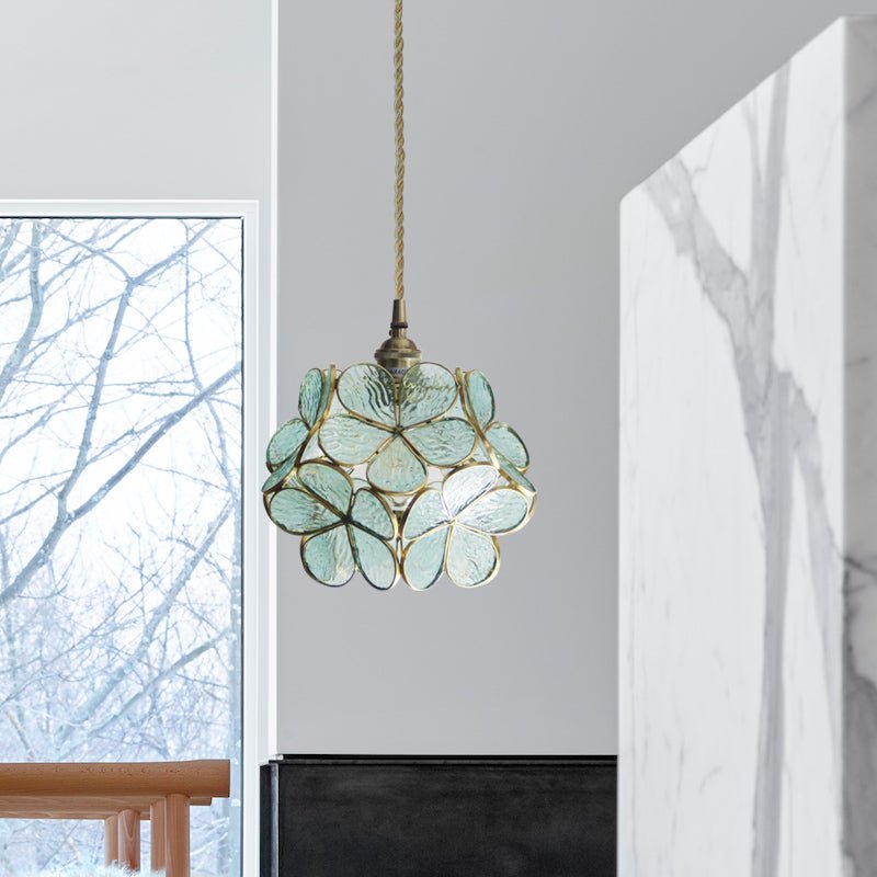 Glaspendel i Mosaikdesign til Elegant Stemning Hængende lampe Tech Butik Himmelblå