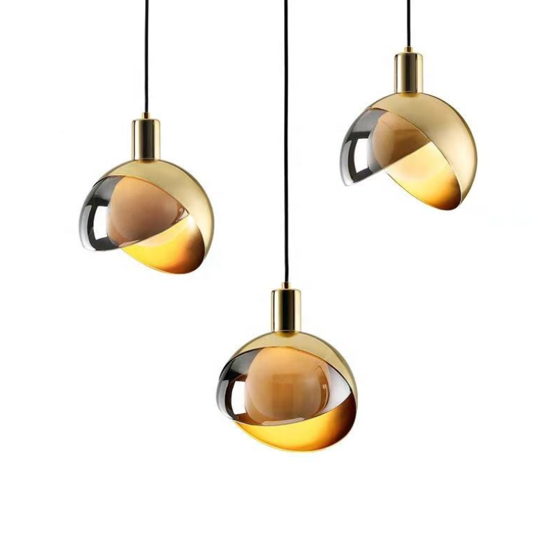 Guldfarvet Glas Pendellampe til Moderne Indretning Hængelamper Tech Butik