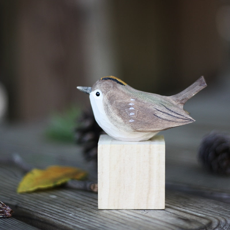 Elegant Skandinavisk Bird-pynt – Håndskåret Træ Robin Wooden Bird Ornament Tech Butik B