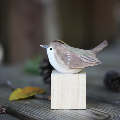 Elegant Skandinavisk Bird-pynt – Håndskåret Træ Robin Wooden Bird Ornament Tech Butik B