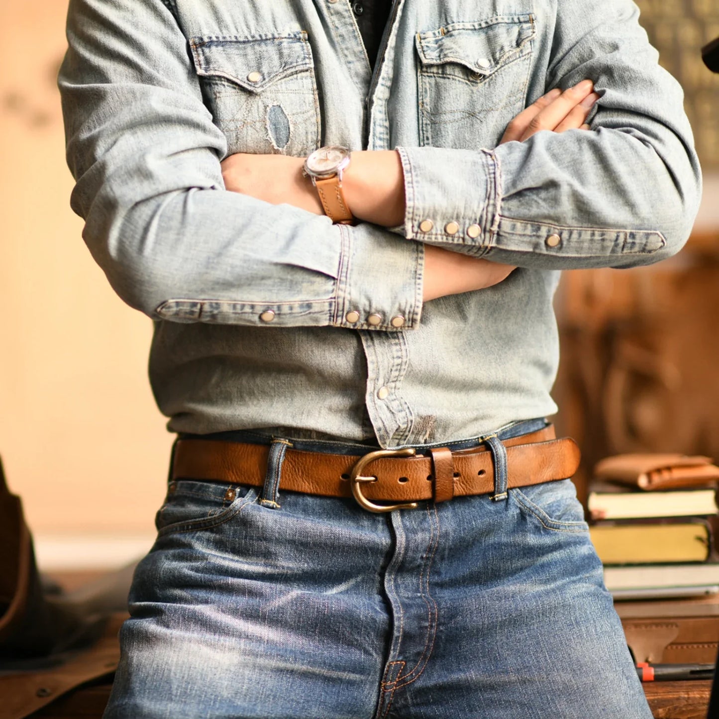 Premium Herre Læderbælte – Slankt Design til Hverdagsbrug Belts Tech Butik