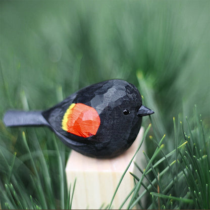 Elegant Skandinavisk Bird-pynt – Håndskåret Træ Robin Wooden Bird Ornament Tech Butik I