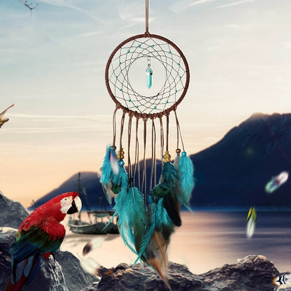 Farverig Drømmefanger – Boheme Vægdekoration med Symbolik og Harmoni Decoration Tech Butik Grøn