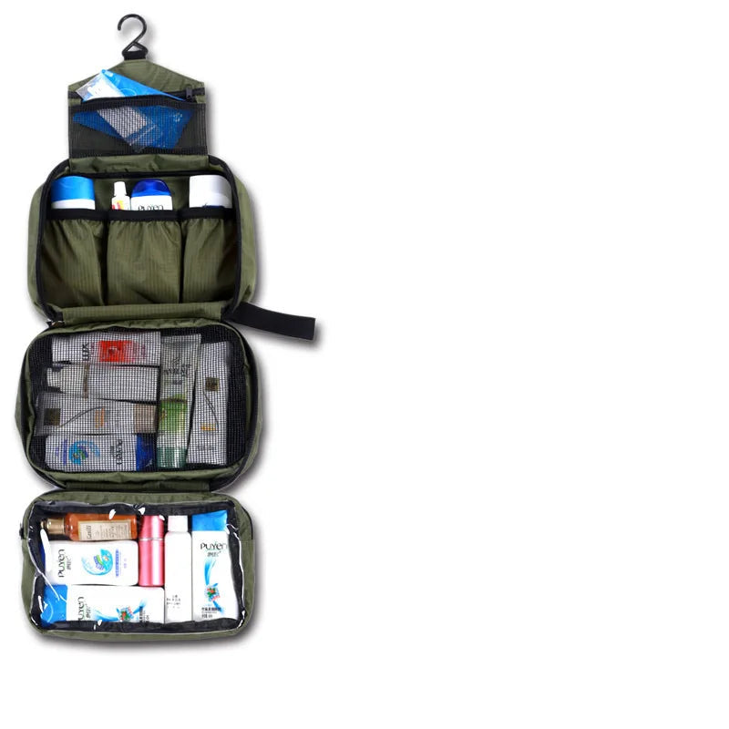 Vandtæt Rejsetoilettaske – Unisex med Rigelig Opbevaringsplads & Holdbart Design Cosmetic & Toiletry Bags Tech Butik Hær Grøn