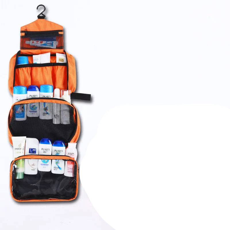 Vandtæt Rejsetoilettaske – Unisex med Rigelig Opbevaringsplads & Holdbart Design Cosmetic & Toiletry Bags Tech Butik Orange