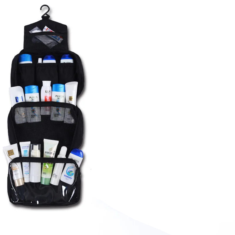 Vandtæt Rejsetoilettaske – Unisex med Rigelig Opbevaringsplads & Holdbart Design Cosmetic & Toiletry Bags Tech Butik Sort
