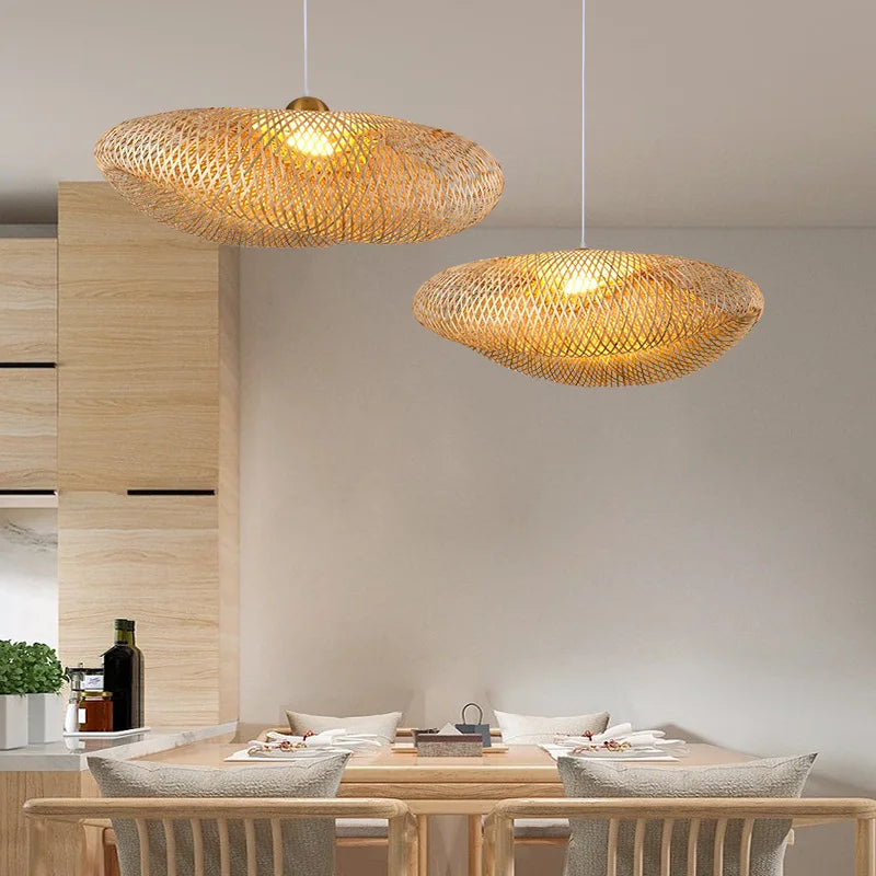 Håndlavet Rattan Loftlampe til Hygge og Stil Hængelampe Tech Butik
