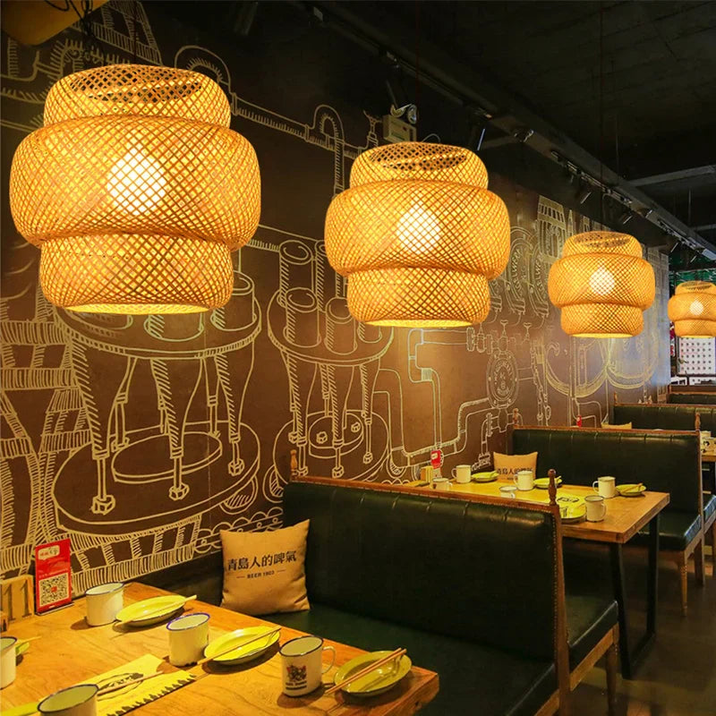Håndlavet Rattan Loftlampe til Hygge og Stil Hængelampe Tech Butik