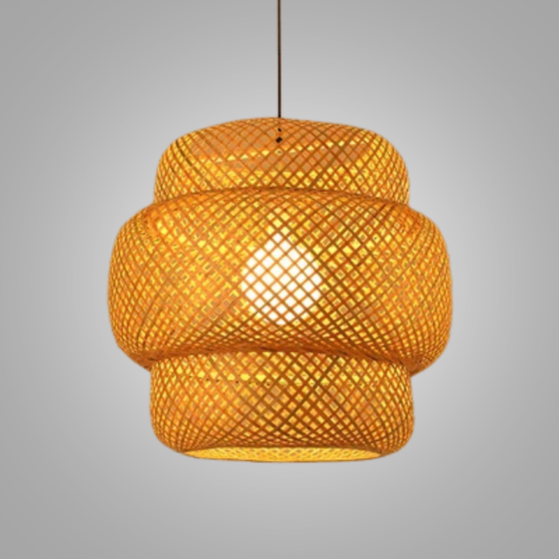 Håndlavet Rattan Loftlampe til Hygge og Stil Hængelampe Tech Butik G-38CM
