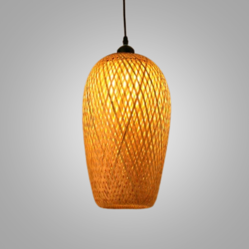 Håndlavet Rattan Loftlampe til Hygge og Stil Hængelampe Tech Butik D-18CM