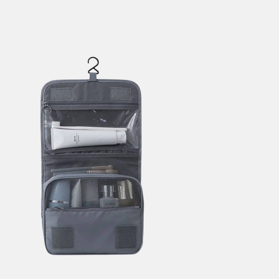 Hængende Rejse-Toilettaske – 6 Rum & Fugtighedslomme Bagage og rejsetilbehør Tech Butik Grå