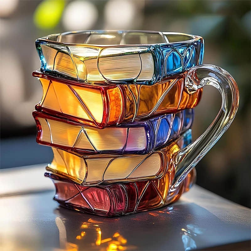 3D Håndmalet Bog-Kop – Unik Kaffekop til Bogelskere Krus Tech Butik Default