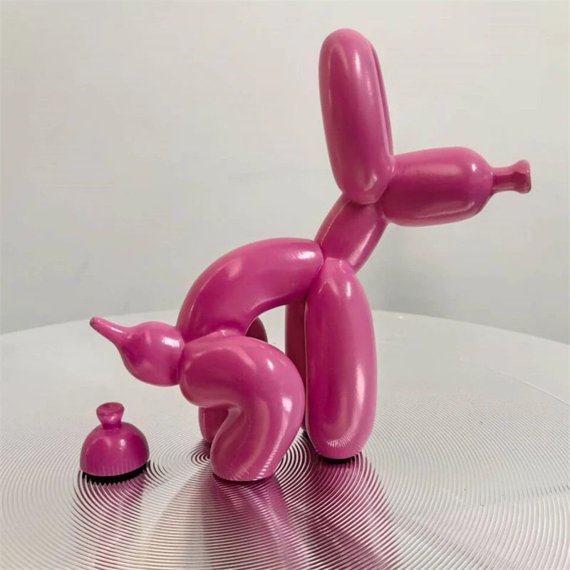 Ballonhund af Ballade – Håndlavet Resinfigur med Legende Design Skulpturer Tech Butik Pink