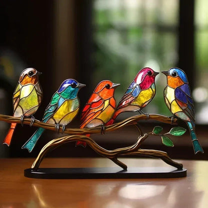 Håndlavet Fuglestatue – Elegant Glasfigur til Boligindretning Statuer & Figurer Tech Butik 5 fugle