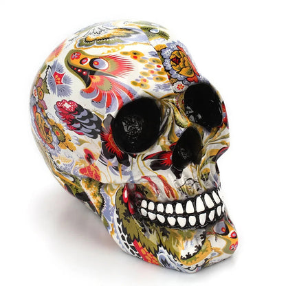 Håndmalet Kranium – Unik Dekoration til Halloween og Boligindretning Skulpturer og figurer Tech Butik