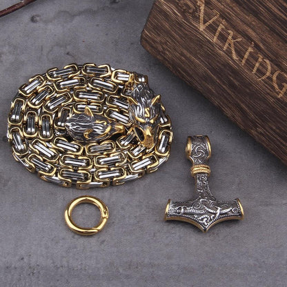 Rustfrit Stål Dobbel Ulv Halskæde – Styrke, Beskyttelse og Stil Tech Butik