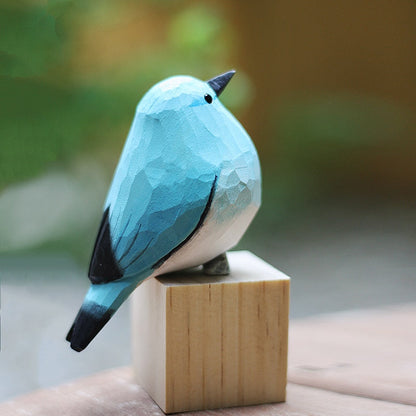 Elegant Skandinavisk Bird-pynt – Håndskåret Træ Robin Wooden Bird Ornament Tech Butik E