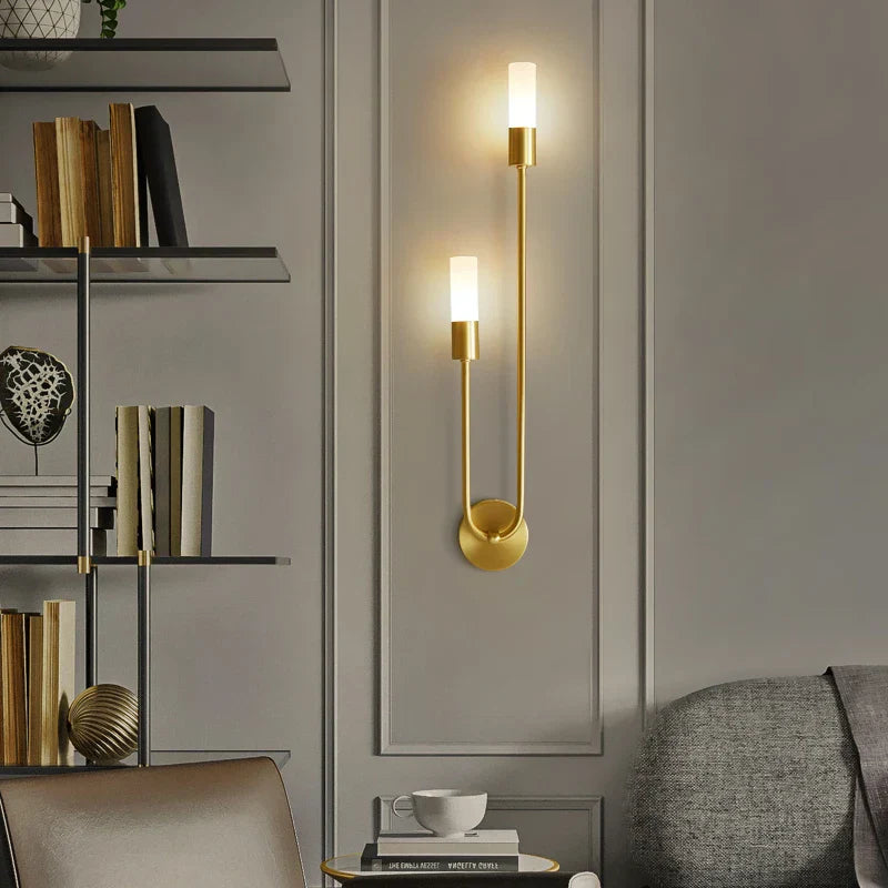 Minimalistisk Guld-Sort Væglampe – Stilfuldt Indendørs Accentlys Lamps & Lighting Tech Butik