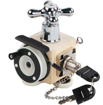 Udvikler finmotorik – Busy Cube Træterning Educational Toys Tech Butik I Huset