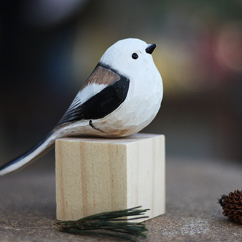 Elegant Skandinavisk Bird-pynt – Håndskåret Træ Robin Wooden Bird Ornament Tech Butik F