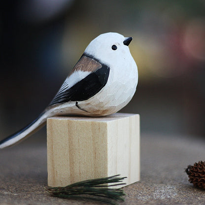 Elegant Skandinavisk Bird-pynt – Håndskåret Træ Robin Wooden Bird Ornament Tech Butik F