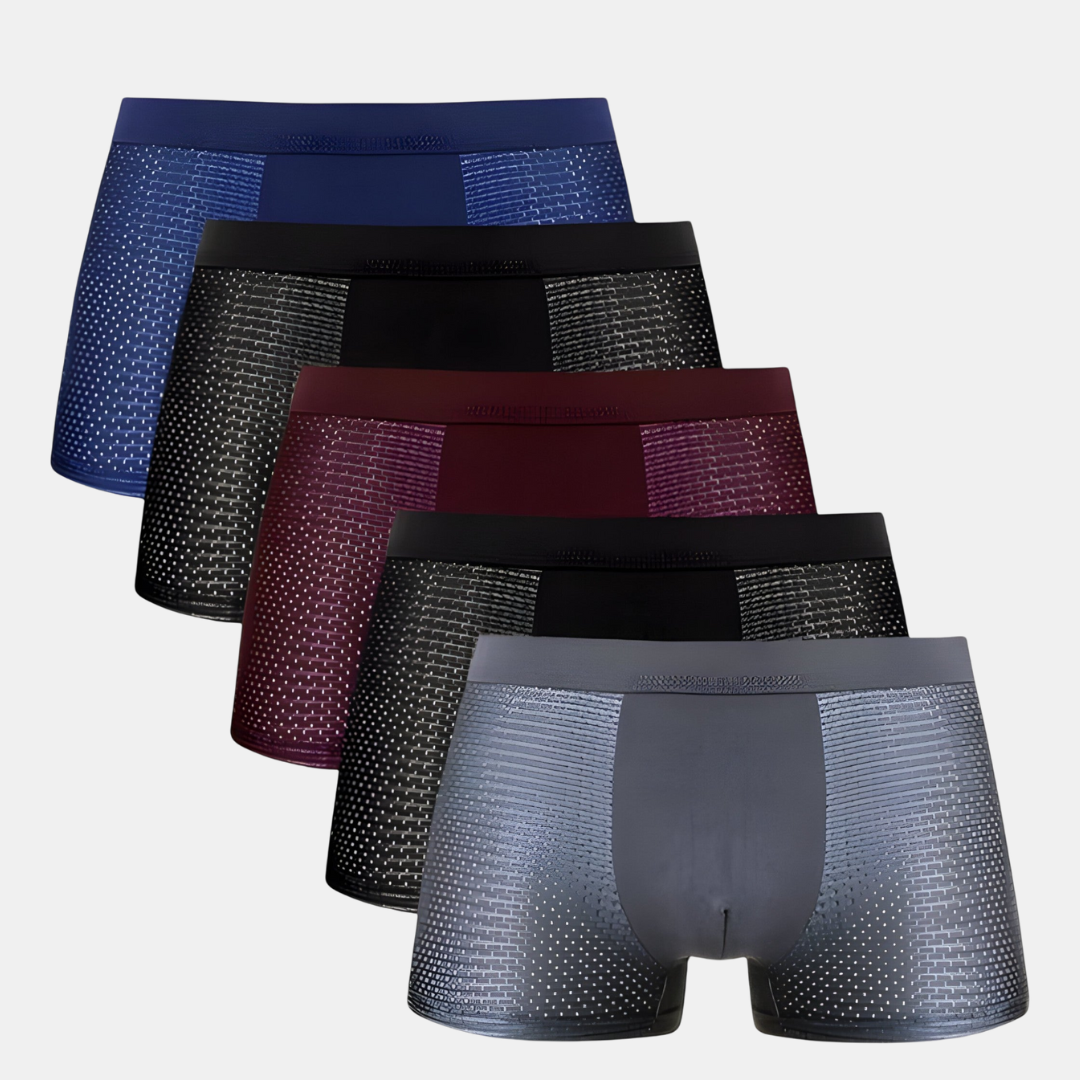 Herre Bamboo Undertøj – Blødt, Åndbart & Miljøvenligt Herreunderbukser Tech Butik 2 Sort - 1 Grå - 1 Rød - 1 Blå S (60KG-65KG)