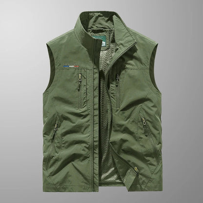 Åndbar Multi-Lomme Vest til Mænd – Letvægt Komfort til Udendørs Eventyr Herre udendørs veste Tech Butik