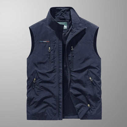 Åndbar Multi-Lomme Vest til Mænd – Letvægt Komfort til Udendørs Eventyr Herre udendørs veste Tech Butik Mørkeblå M