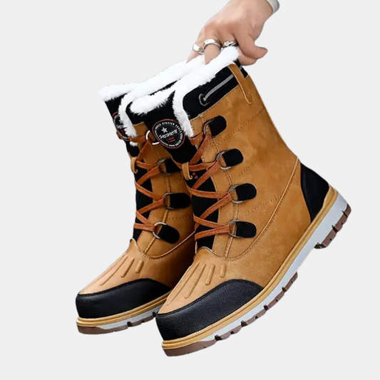 Herre Vinterstøvler til Sne med Varm Fuskepelsforing Herresneakers til vinteren Tech Butik Beige 6