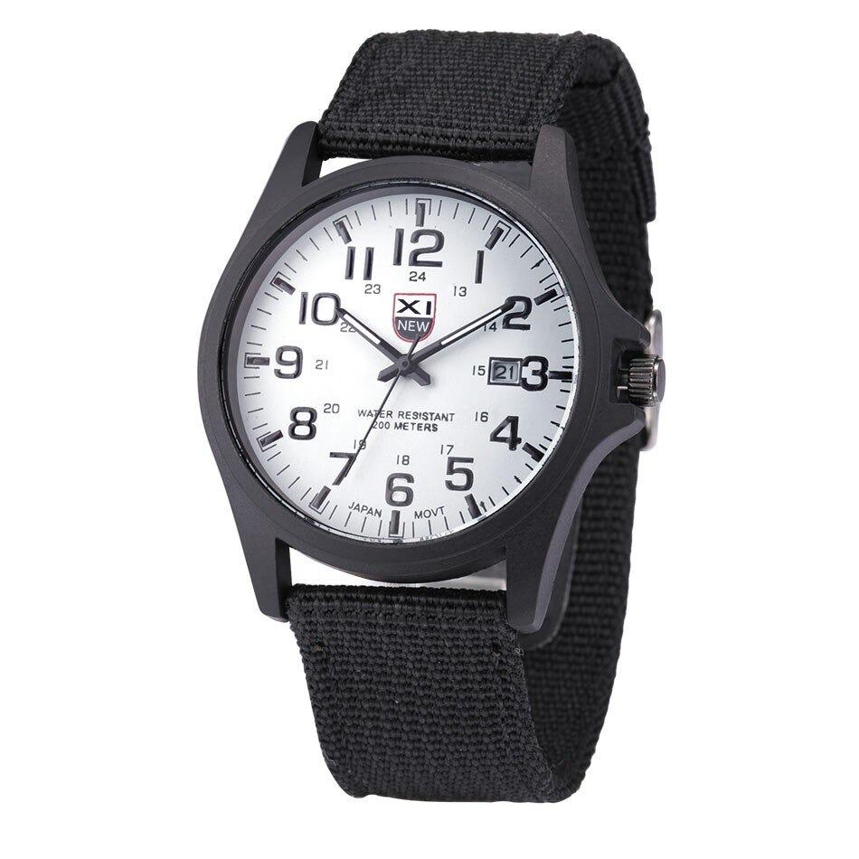 Herreur i Robust Taktisk Outdoor-Design Armbåndsure Tech Butik Sort/Hvid