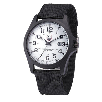 Herreur i Robust Taktisk Outdoor-Design Armbåndsure Tech Butik Sort/Hvid