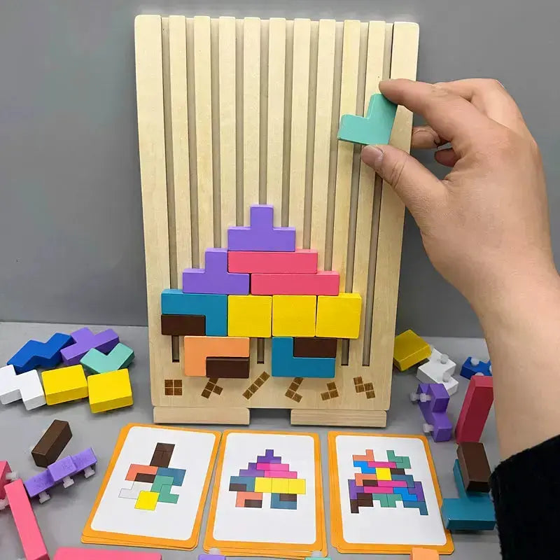 Træstablingspuzzle Spil – Stressaflastning & Koncentrationstræning Toy Tech Butik