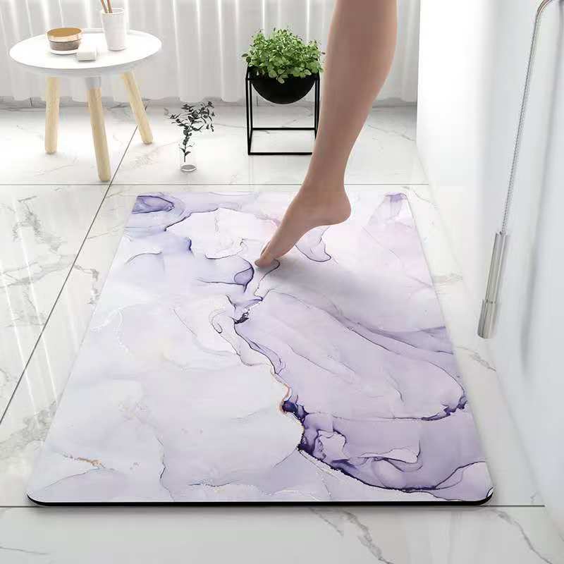 Ultra-absorberende Badeværelsesmåtte – Stilfuld & Sikker Gulvbeskyttelse Bath Mats & Rugs Tech Butik Lilla 80cm x 50cm