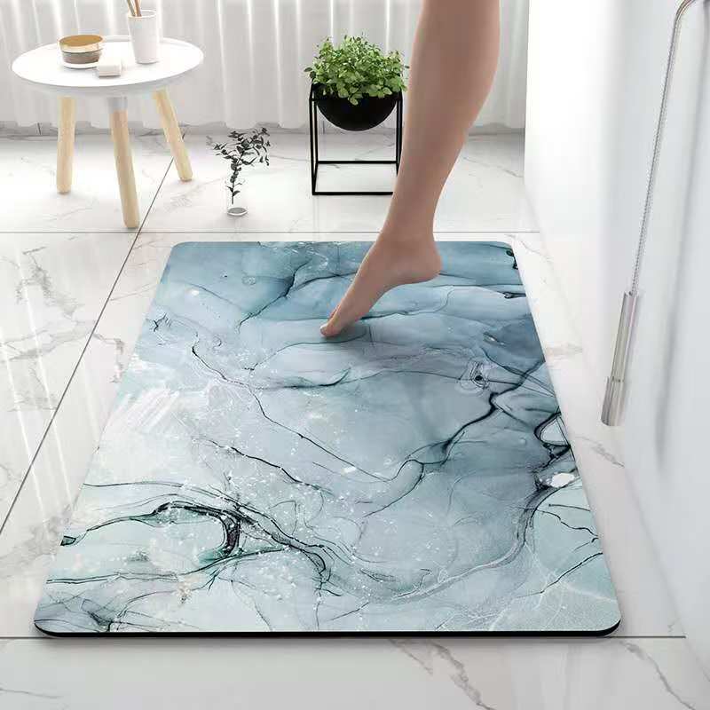 Ultra-absorberende Badeværelsesmåtte – Stilfuld & Sikker Gulvbeskyttelse Bath Mats & Rugs Tech Butik Blå 80cm x 50cm