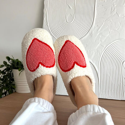 Elskendes Bløde Plys-Tøfler – Adorable Matchende Indendørs Komfort Slippers Tech Butik Stort Hjerte 36