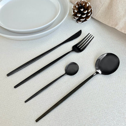 Minimalistisk Sort Bestiksæt – Holdbare & Chic Spiseredskaber Flatware Tech Butik