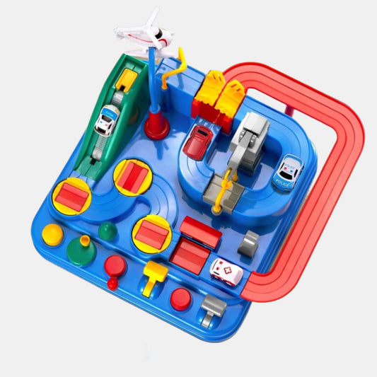 Interaktiv Miniature Legby med Biler og Håndtag Toy Tech Butik Blå Legesyge