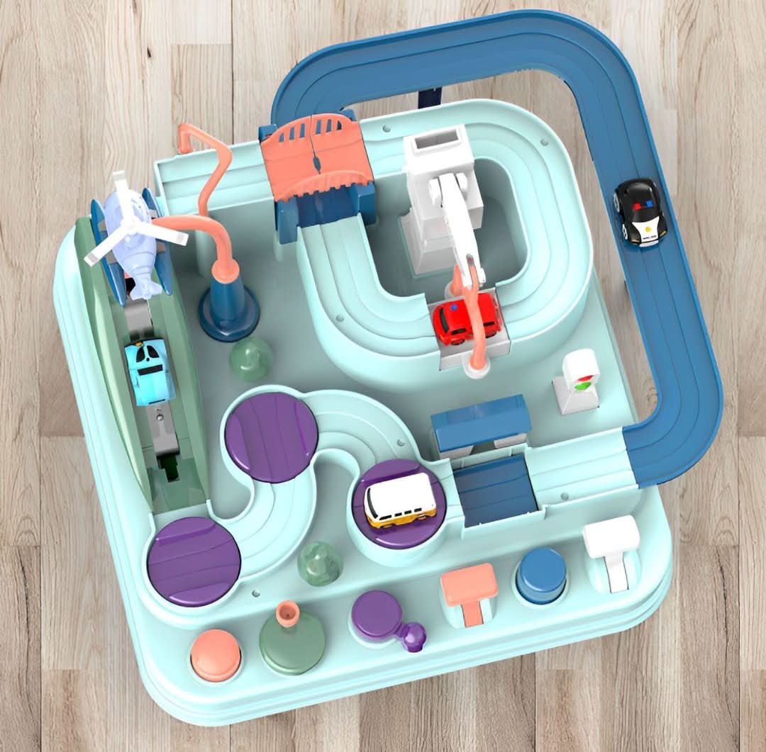 Interaktiv Miniature Legby med Biler og Håndtag Toy Tech Butik Mintgrøn