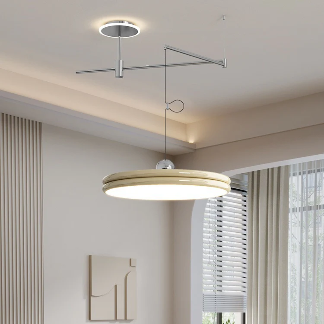 Loftlampe med Roterende Arme til Moderne Indretning Pendellampe Tech Butik Creme Ø30cm