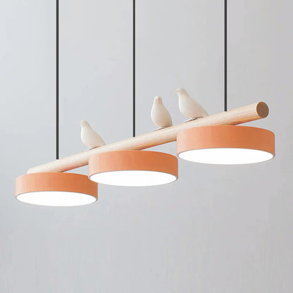 Justerbar LED Fugl Pendellampe for en Fredelig Atmosfære lampe Tech Butik Orange Sort ledning Varmt lys