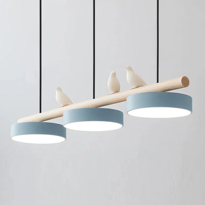 Justerbar LED Fugl Pendellampe for en Fredelig Atmosfære lampe Tech Butik Blå Sort ledning Varmt lys