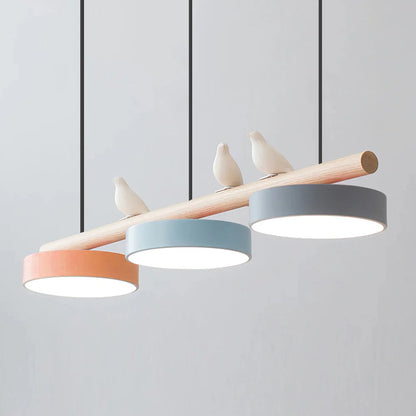 Justerbar LED Fugl Pendellampe for en Fredelig Atmosfære lampe Tech Butik Orange & Blå & Grå Sort ledning Varmt lys