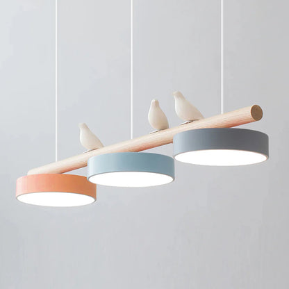 Justerbar LED Fugl Pendellampe for en Fredelig Atmosfære lampe Tech Butik Orange & Blå & Grå Hvid ledning Varmt lys
