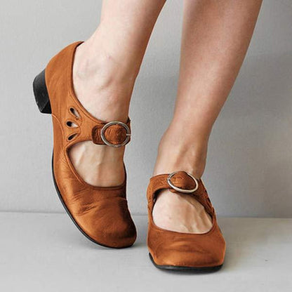 Stilfulde Dame Lædersko – Komfort Hele Dagen for Smertefri Fødder Flats Tech Butik Khaki 35