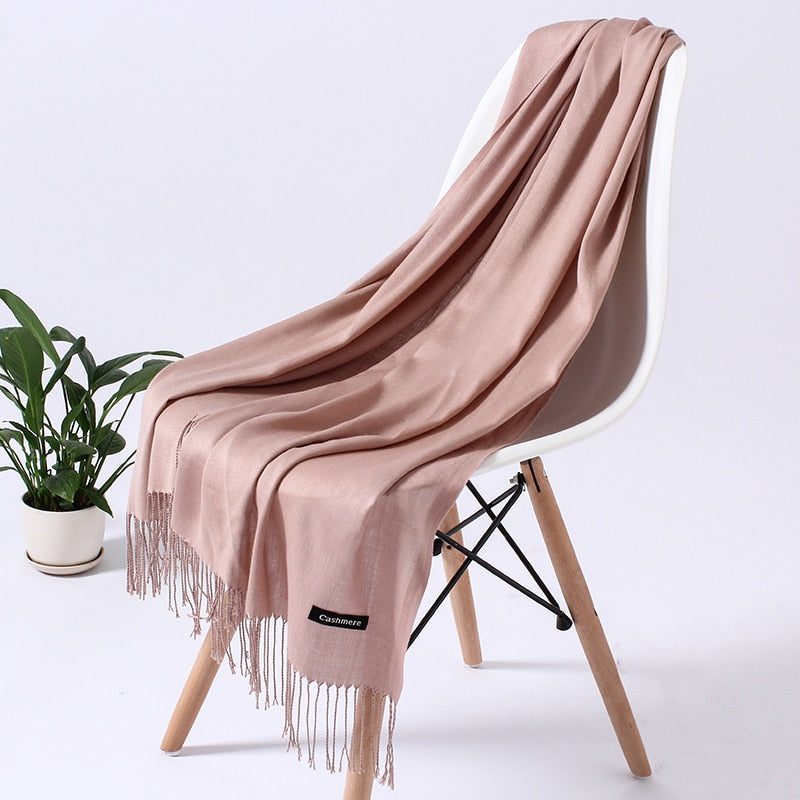 Dame Cashmere Vinterskærf – Tidløs Elegance & Luksuriøs Varme til Kolde Dage Scarfs Tech Butik Brun 200cm x 70cm