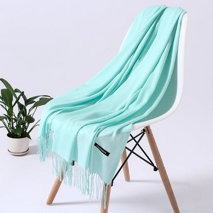 Dame Cashmere Vinterskærf – Tidløs Elegance & Luksuriøs Varme til Kolde Dage Scarfs Tech Butik Blå 3 200cm x 70cm