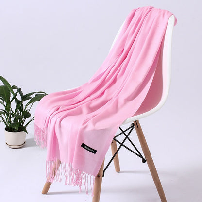 Dame Cashmere Vinterskærf – Tidløs Elegance & Luksuriøs Varme til Kolde Dage Scarfs Tech Butik Pink 3 200cm x 70cm